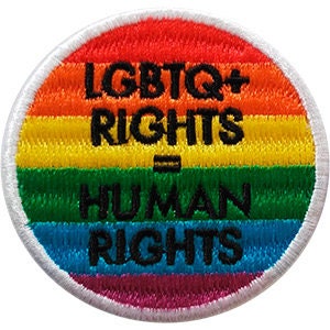 LGBTQ Human Rights Rainbow Gay Round Patch - Embroidered Patch Applique