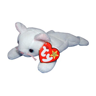 FLIP The White Cat Ty Beanie Baby Retired Beanbag Plush - New with Tags