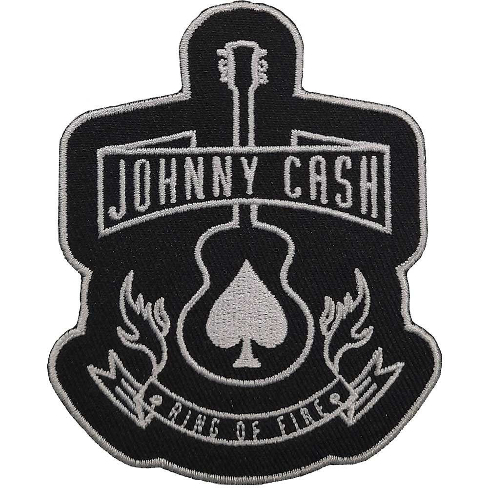 JOHNNY CASH Guitar Ring Fire Patch - 2.75x3.5 Inch - Legendary Country Singer Embroidered Patch Applique Craft Supply - Officially Licensed