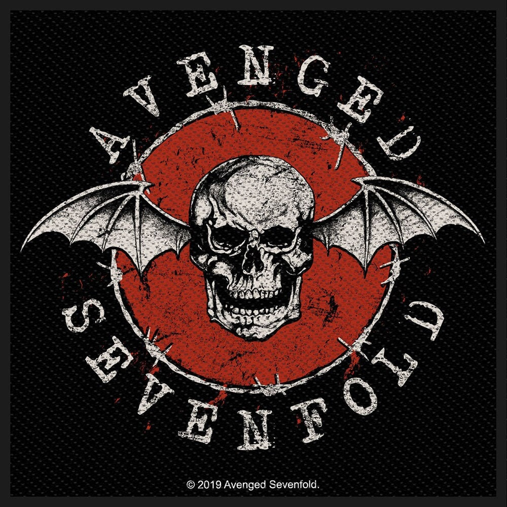AVENGED SEVENFOLD Distressed Skull Patch - 4x4 Inch - Avenged Sevenfold Bat Embroidered Patch Applique Craft Supply - Officially Licensed