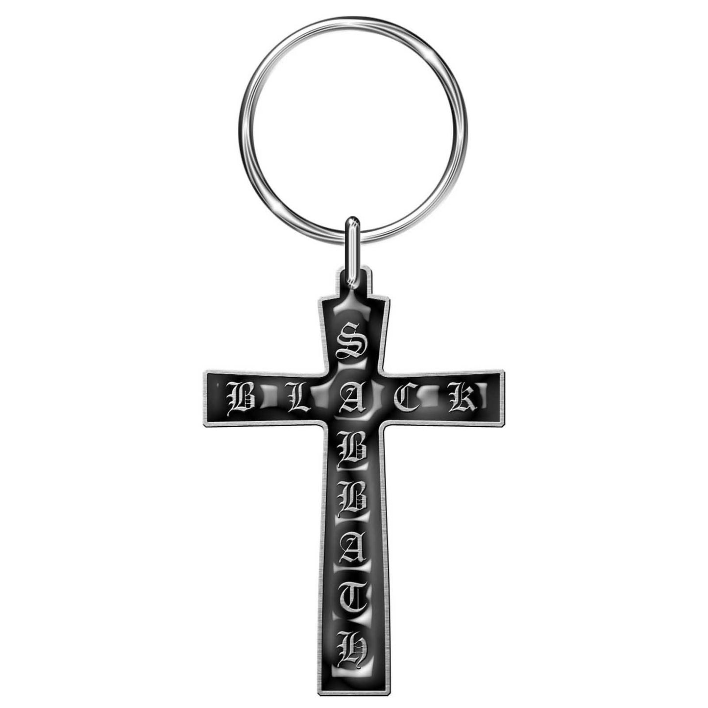 BLACK SABBATH Metal Keychain - Band Logo Cross Design - Rock Band Keyring Keyfob Ozzy Osbourne Tony Iommi - Craft Supply