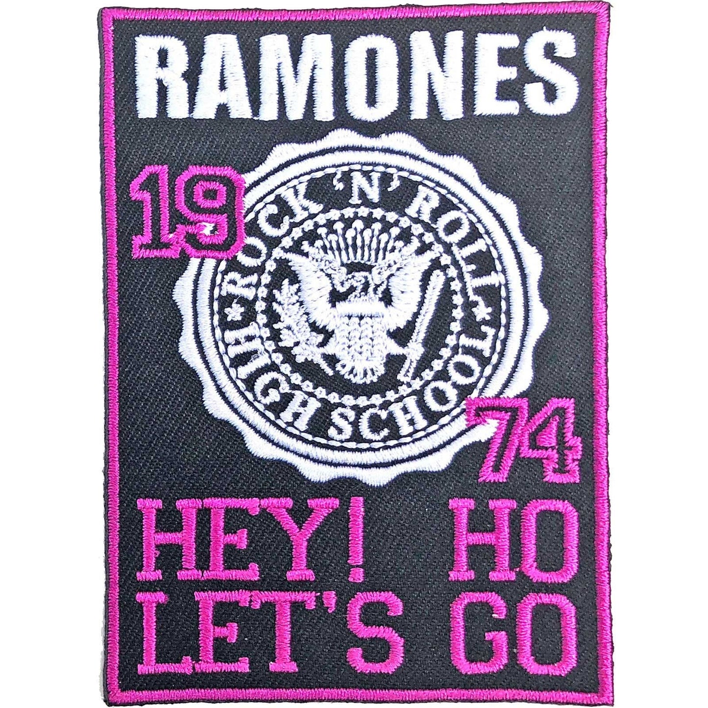 RAMONES 1974 High School Patch - Approx 3.8x2.8 Inch - Ramones Punk Rock Band Embroidered Patch Applique Craft Supply - Officially Licensed