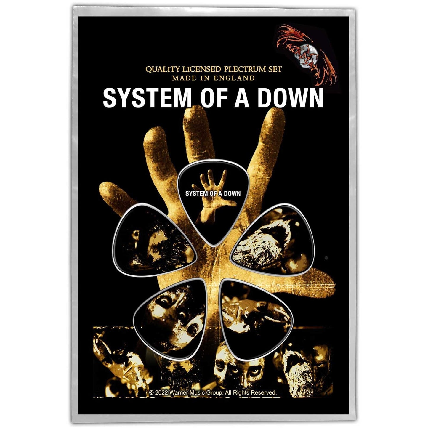 System Of A Down Guitar Pick 5 Piece Set - System Of A Down Hand Heavy Metal Band - Plectrum Set Craft Supply - Officially Licensed