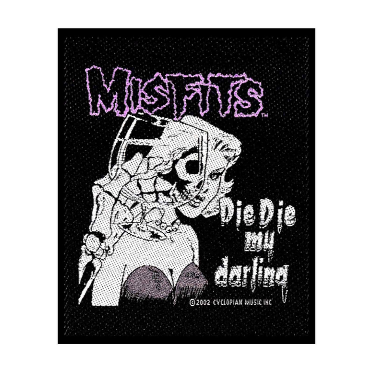 MISFITS Die Die my Darling Patch - Approx 4x4 Inch - Misfits Punk Rock Band Embroidered Patch Applique Craft Supply - Officially Licensed