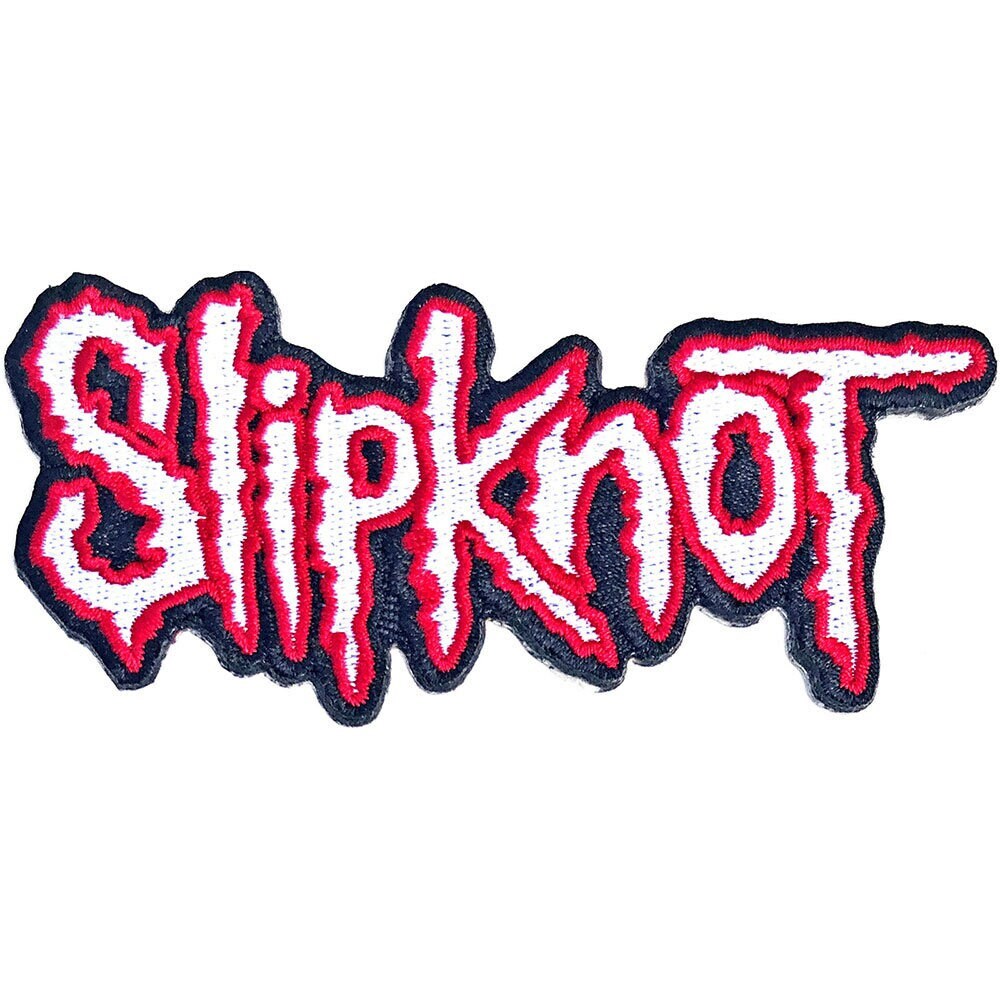SLIPKNOT Logo Patch - 4x2 Inch - Slipknot Red Border Heavy Metal Band Logo Embroidered Patch Applique Craft Supply - Officially Licensed