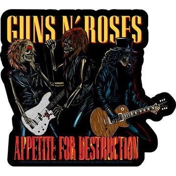 GUNS N' ROSES Skeletons Sticker Decal - 4.7x5.25 Inch - Appetite Destruction Album Heavy Metal Rock Band Vinyl Decal Sticker Craft Supply