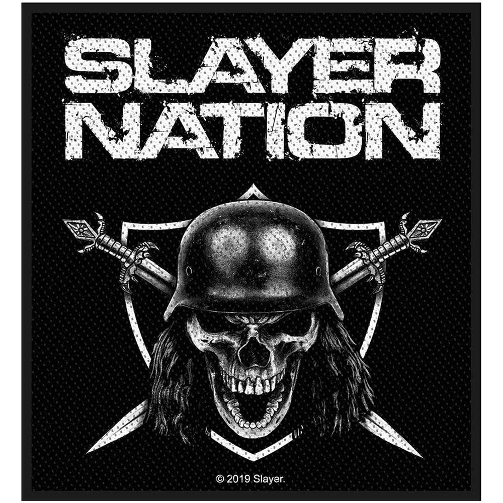 SLAYER Nation Patch - Approx 3x4 Inch - Slayer Thrash Metal Band Embroidered Patch Applique Craft Supply - Officially Licensed