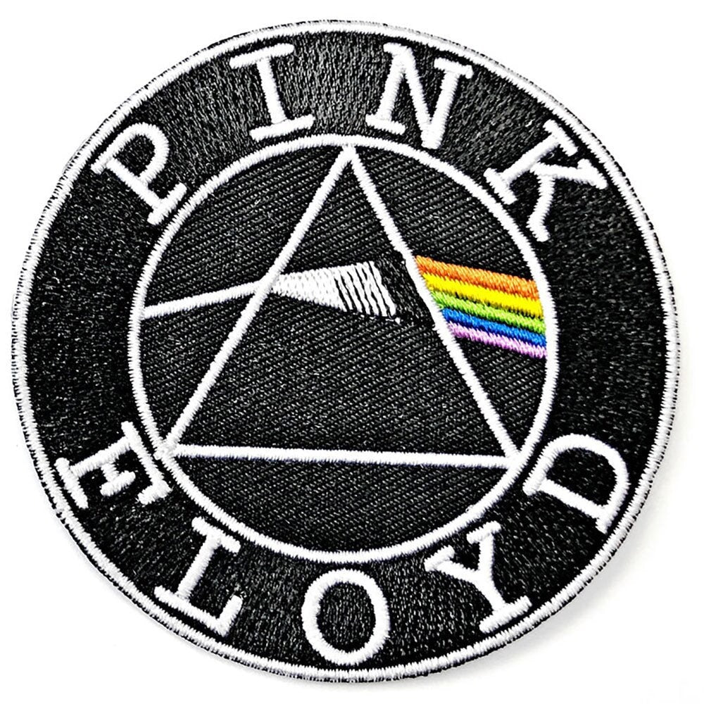 PINK FLOYD Patch - 3 Inch - Pink Floyd Circle Logo Round DSOM Rock Band Embroidered Patch Applique Craft Supply - Officially Licensed