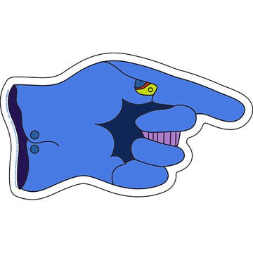 THE BEATLES Yellow Submarine Hand Pointing Sticker Decal - 5x3.5 Inch - Paul John Ringo Legendary Rock Band Vinyl Decal Sticker Craft Supply