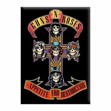 GUNS N ROSES Magnet - 2.5x3.5 Inch - Axl Rose Guns N Roses Cross Logo Magnet for Refrigerators and Lockers - Rock Band Craft Supply