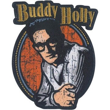 BUDDY HOLLY Portrait Patch - 2.9x3.7 Inch - Legendary American Singer Songwriter Buddy Holly Embroidered Patch Applique Craft Supply