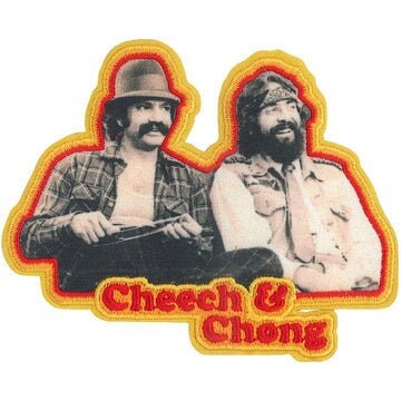 CHEECH & CHONG Retro Patch - 3.6x2.9 Inch - Comedian Duo Embroidered Patch Applique Craft Supply