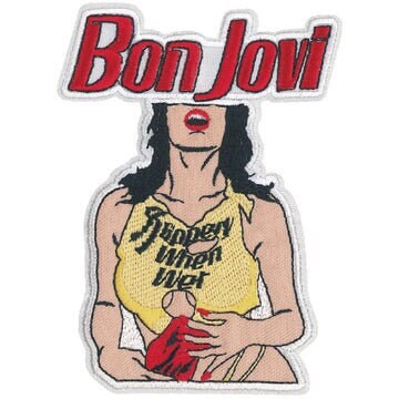 BON JOVI Band Patch - 3.25x4.4 Inch - Slippery When Wet Jon Bon Jovi American Rock Band Embroidered Patch Applique Craft Supply