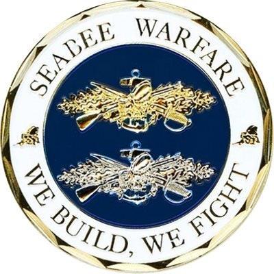 NAVY Seabee Warfare Can Do Challenge Coin - United States Navy USN Military Good Luck Double Sided Collectible Challenge Coin Craft Supply