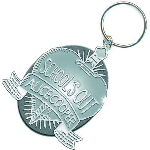 ALICE COOPER Metal Keychain - American Rock Singer Band School's Out Logo Metal Die-Cast - Rock Band Keyring Keyfob Keychain