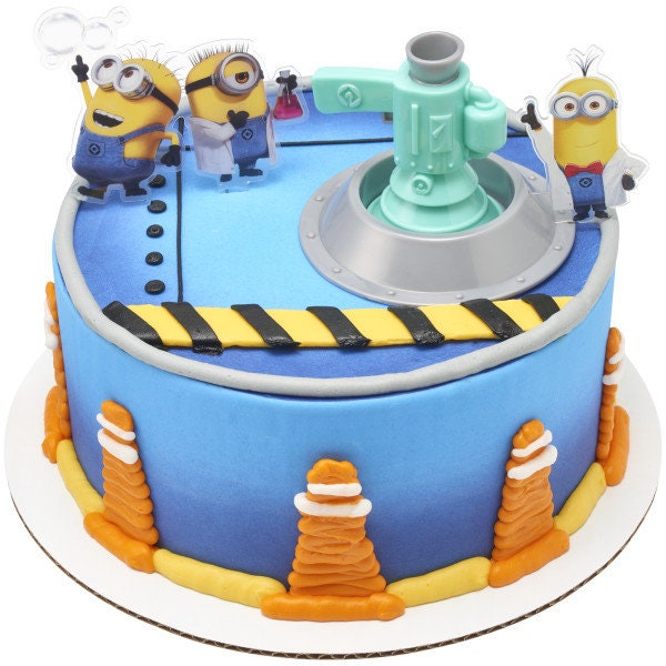 Minions Cake Topper - Minions Fart Bubble Blaster! Kevin, Bob, Stuart Birthday Party Cake Decoration - Kids Birthday Decoset Craft Supply