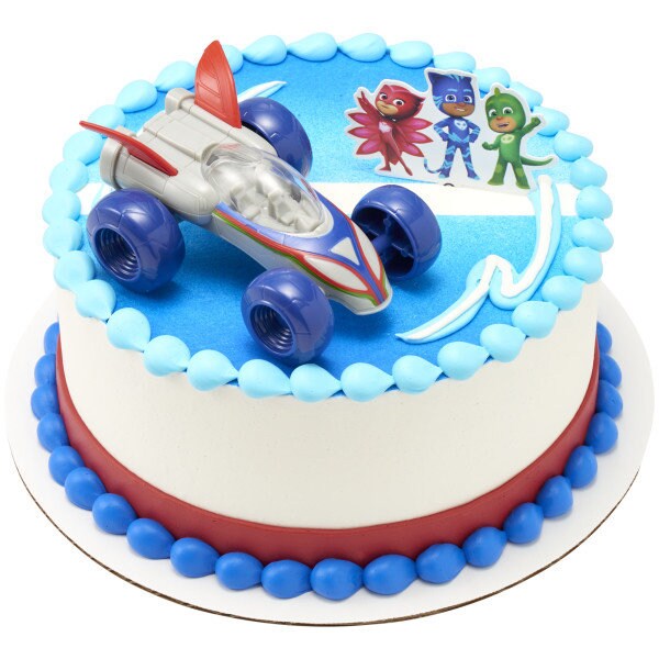 PJ Masks Cake Topper - PJ Masks Save the Day Car Catboy, Owlette, Gekko Birthday Party Cake Decoration - Kids Birthday Decoset Craft Supply