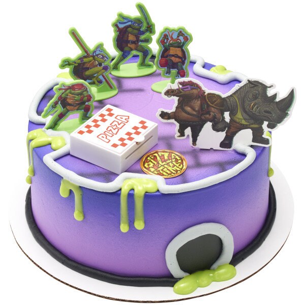 Teenage Mutant Ninja Turtles Cake Topper TMNT Pizza Power! Birthday Cake Decoration Decoset Craft Supply - Ninja Turtles Kids Birthday Party