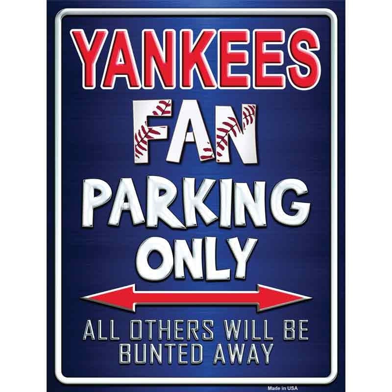 Yankees Fan Parking Only Baseball Decal - 6x4.5 Inch - Novelty Rectangle Sticker Decal - Funny Water Resistant Car Truck Window Craft Supply