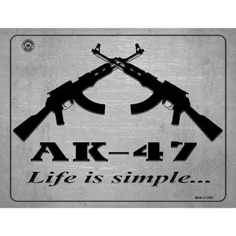 AK-47 Life Is Simple 2nd Amendment Decal - 6x4.5 Inch - Bear Arms Novelty Sticker Decal - Water Resistant Car Truck Window Craft Supply