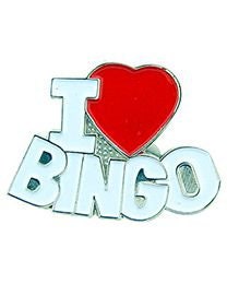 Bingo Heart Lapel Pin - I Love Playing Bingo - Enamel Pin Backpack Tie Shirt Trading Button Pinback Craft Supply