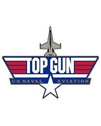 Top Gun Jet Logo Lapel Pin - United States Navy Aviation School Military Enamel Pin - Backpack Tie Shirt Trading Button Pinback Craft Supply