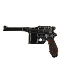 9mm Mauser Lapel Pin - 9mm Mauser Broomhandle Handgun Pistol Gun Pin - Backpack Tie Shirt Trading Button Pinback Craft Supply