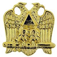 32nd Double-Headed Eagle Masonry Lapel Pin - Free Mason Masonic Compass Square Masons - Pin Backpack Tie Shirt Button Pinback Craft Supply