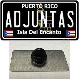 Adjuntas Puerto Rico Lapel Pin - Black License Plate Metal Hat Pin Backpack Tie Shirt Button Pinback Craft Supply