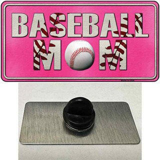 Baseball Mom Pink Lapel Pin - Sports Metal Hat Pin Backpack Tie Shirt Button Pinback Craft Supply