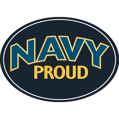 NAVY PROUD Magnet - United States Navy USN Oval Navy Proud Military Magnet for Car Office Home Automotive