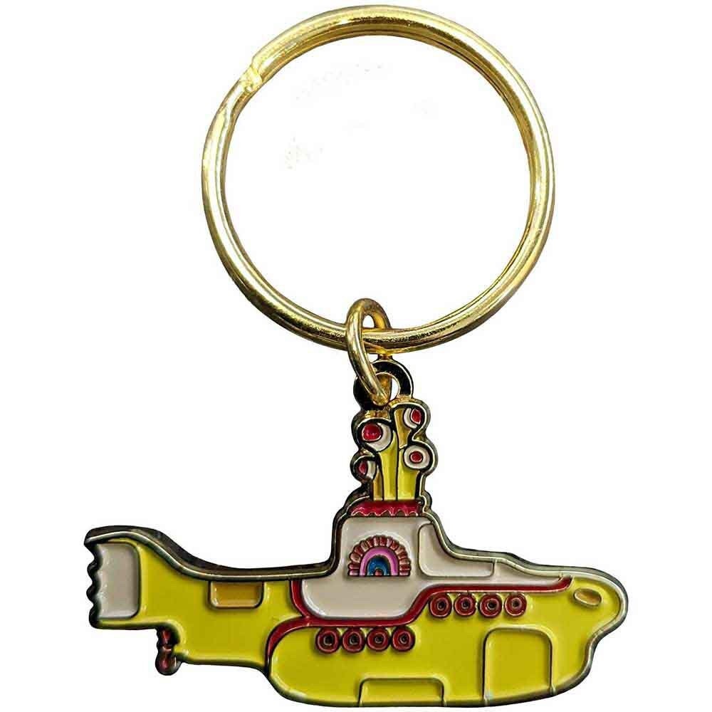 THE BEATLES Metal Keychain - The Yellow Submarine Beatles Album Cover Rock Band Metal Die-Cast - Rock Band Keyring Keyfob Keychain lanyard
