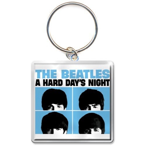 THE BEATLES Metal Keychain - Beatles Hard Days Night Film Album Concert Poster Metal keychain - Rock Band Keyring Keyfob Keychain