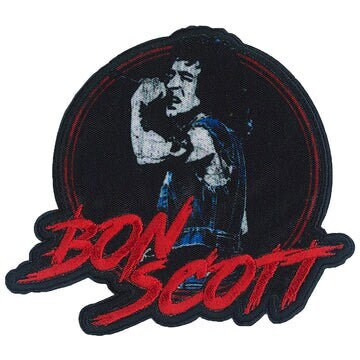 BON SCOTT Singing Patch - 3.9x3.5 Inch - ACDC Frontman Australian Singer Rock Band Album Music Band Patch Applique Craft Supply