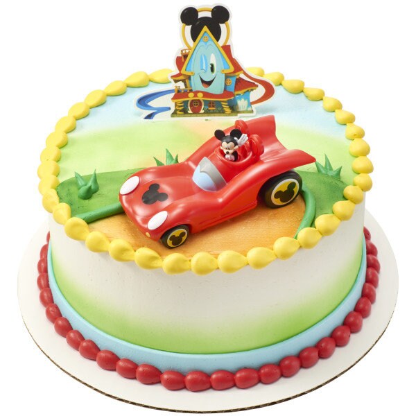 Mickey Mouse Car Cake Topper - Mickey Mouse Funhouse Sweet Adventures Birthday Party Cake Decoration - Kids Birthday Decoset Craft Supply