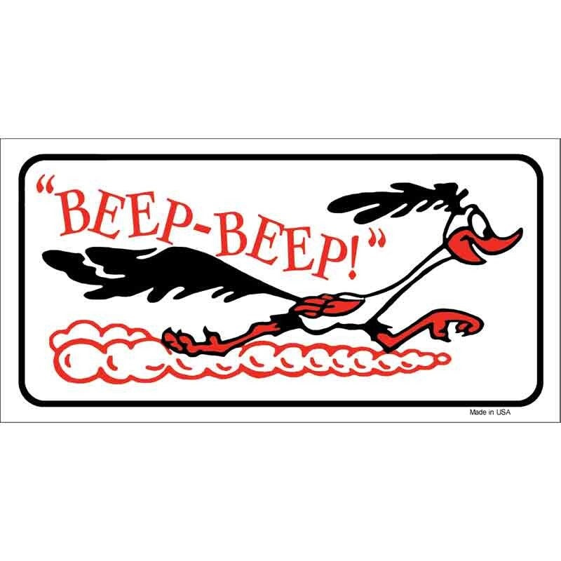 Beep Beep Roadrunner Sticker Decal - 6x3 Inch - Novelty Rectangle Sticker Decal - Water Resistant Car Truck Window Craft Supply