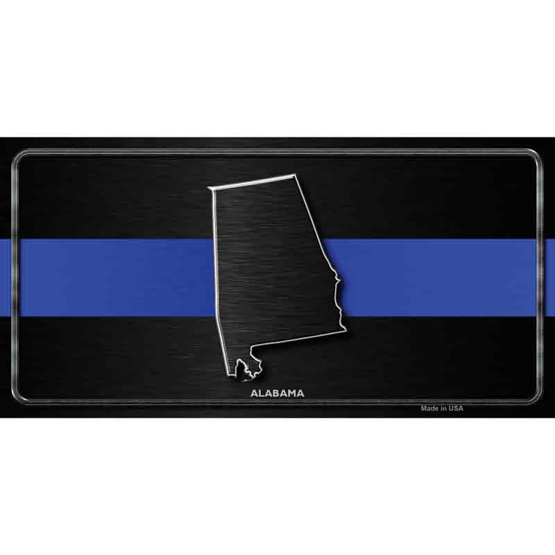 Alabama Thin Blue Line Police Decal - 6x3 Inch - Novelty Rectangle Sticker Decal - Sheriff Water Resistant Car Truck Window Craft Supply
