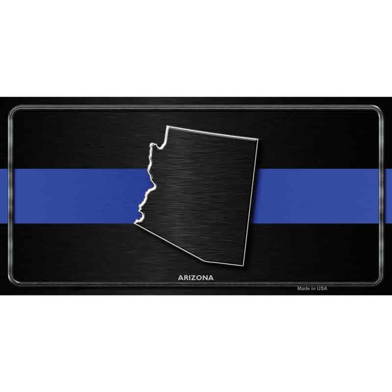 Arizona Thin Blue Line Police Decal - 6x3 Inch - Novelty Rectangle Sticker Decal - Sheriff Water Resistant Car Truck Window Craft Supply