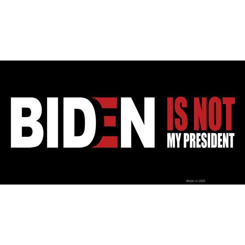 Biden Is Not My President Black Decal - 6x3 Inch - Novelty Rectangle Sticker Decal - Funny Water Resistant Car Truck Window Craft Supply