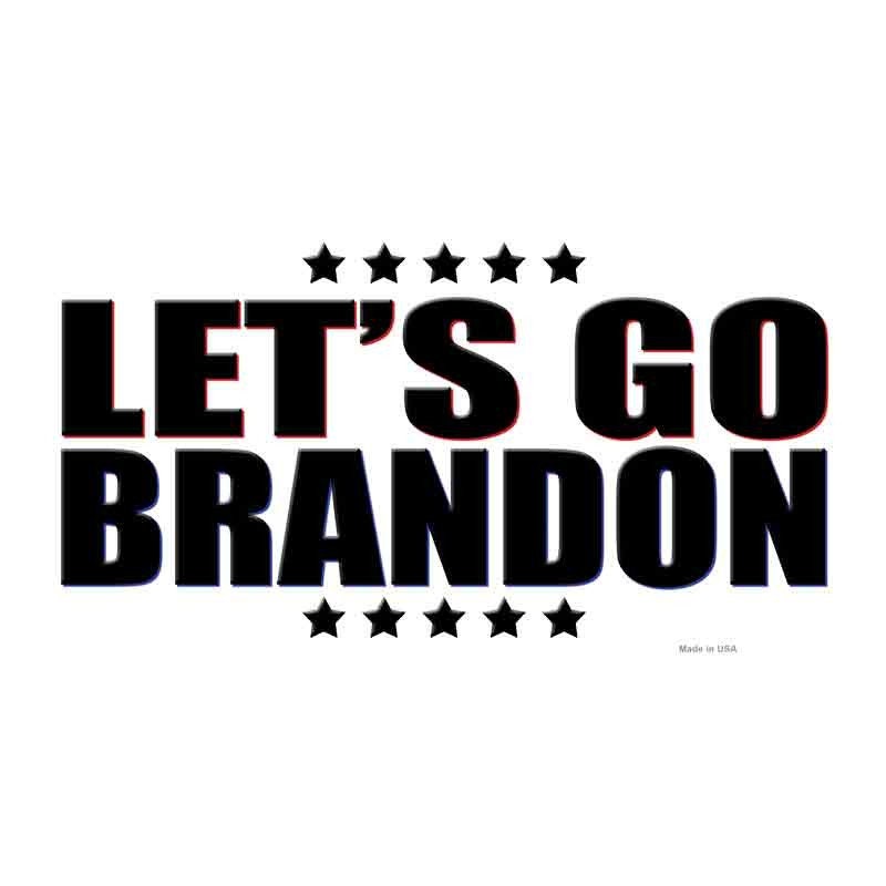 Lets Go Brandon White Decal - 6x3 Inch - Novelty Rectangle Sticker Decal - Funny Water Resistant Car Truck Window Craft Supply