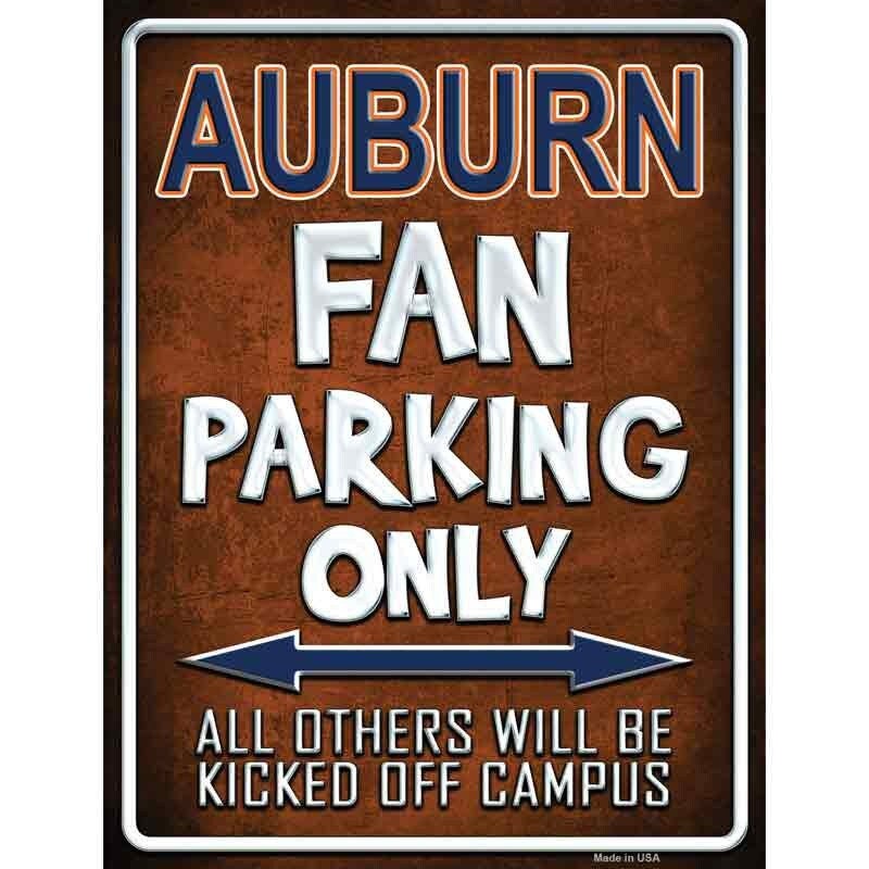 Auburn Fan Parking Only Decal - 6x4.5 Inch - Novelty Rectangle Sticker Decal - Funny Water Resistant Car Truck Window Craft Supply