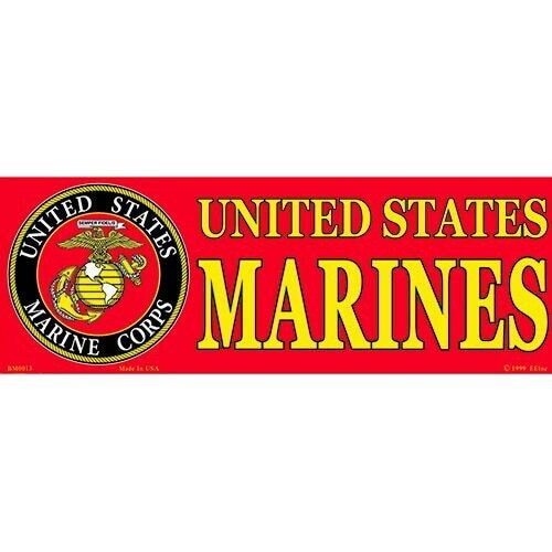 UNITED STATES MARINES Bumper Sticker Decal - Usmc Veteran Vets Military Navy Marines Army Craft Supply