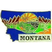 MONTANA STATE Map Lapel Pin - Big Sky State Enamel Pin for Backpack Tie Shirt Trading Button Pinback Craft Supply
