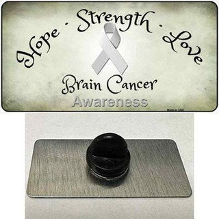 Brain Cancer Ribbon Awareness Lapel Pin - Hope Strength Love Metal Hat Pin Backpack Tie Shirt Button Pinback Craft Supply