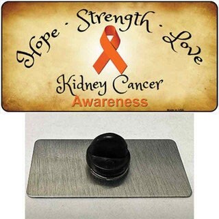 Kidney Cancer Ribbon Awareness Lapel Pin - Hope Strength Love Metal Hat Pin Backpack Tie Shirt Button Pinback Craft Supply