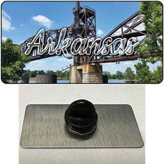Arkansas Rusty Bridge State Lapel Pin - United States Tourist Travel Gift Metal Hat Pin Backpack Tie Shirt Button Pinback Craft Supply