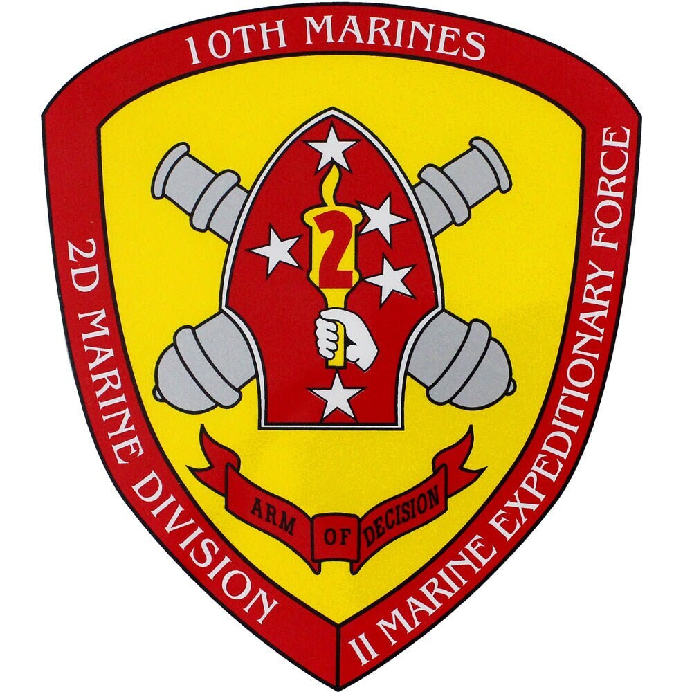 Marine Corps Expeditionary Force 10th Marines Clear Decal Sticker - 2nd Marine Division Decal Truck Window Vehicle Military Craft Supply
