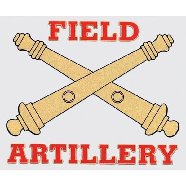 ARMY Field Artillery Insignia Clear Decal Sticker - United States Army Field Artillery Branch Clear Decal Car Truck Window Vehicle Military
