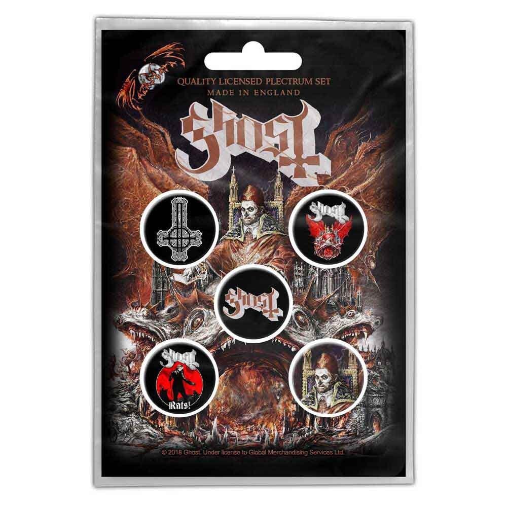 GHOST Button Badge 5 Piece Set - Prequelle Album - Each Badge Approx 1 Inch - Swedish Pop Heavy Metal Band - Pinback Badge Button Pack Set