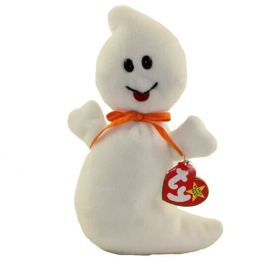 SPOOKY the Ghost Ty Beanie Baby Retired Beanbag Plush - New with Tags